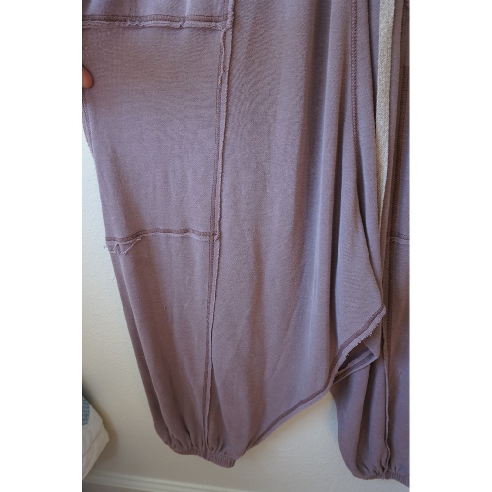 FP Movement Franklin Hills Jumpsuit Knit Boho Distressed Harem Hooded‎ Mauve XS - Picture 8 of 12